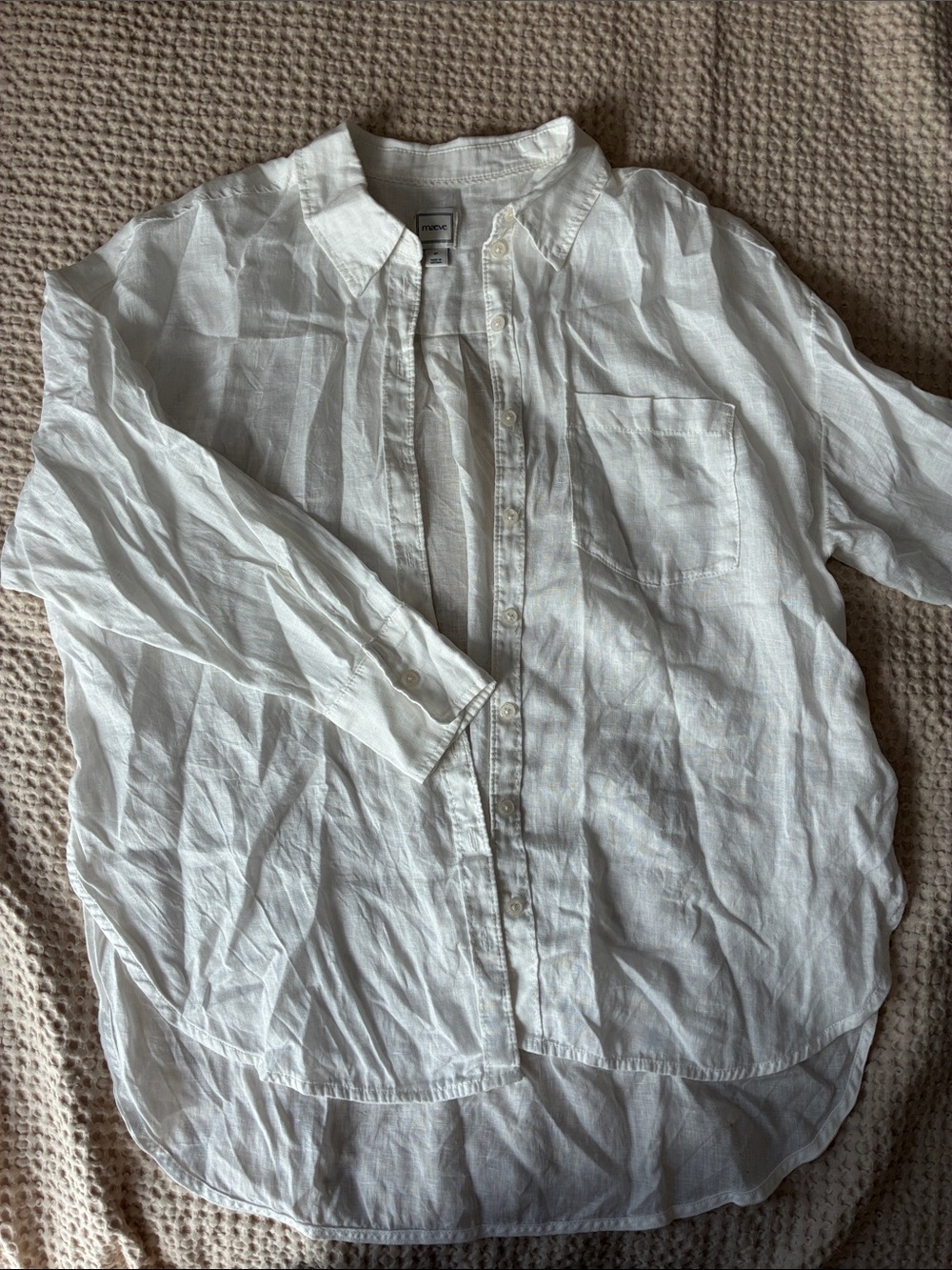 Maeve 100% Linen Button Down Shirt Size 8 Petite